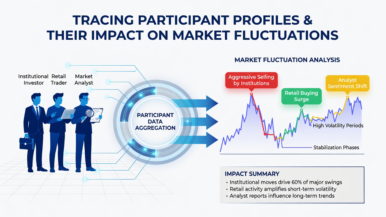 Chart displaying market fluctuation trends linked to participant profile activity over a sample week